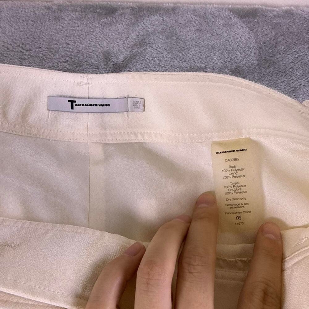 T by Alexander Wang Wide Leg Pants Women’s Size 6 White High Rise Trouser - Picture 4 of 7
